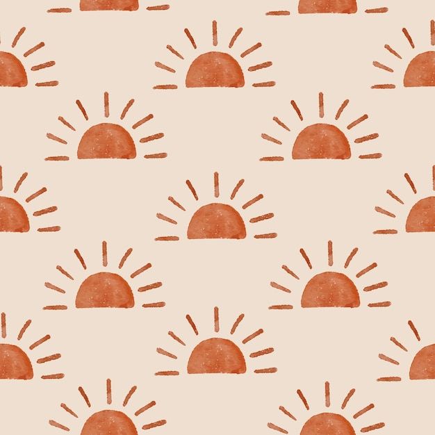 an orange sun pattern on a beige background