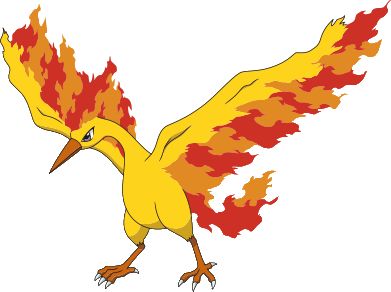 a yellow bird with red and orange feathers on it's back legs is flying in the air