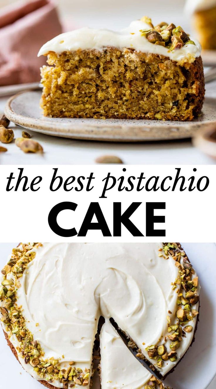 the best pistachioo cake with white frosting