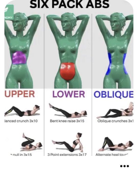 the six pack abss are shown with different positions to perform each other's exercises