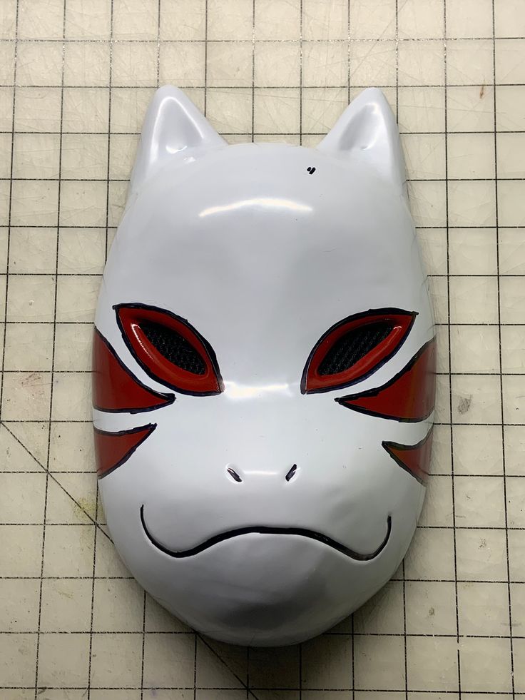 What we have here is a vacuum formed animal ninja mask for cosplay. It is wearable and adjustable straps to kids to adults.  The measurements are  7" wide by 9.5" tall (not including the ear hight) The build process  https://www.youtube.com/watch?v=VH2QVvbdA8E Adjustable Masks For Halloween Cosplay, Full Face Masks And Prosthetics For Cosplay Events, Rave Style Mask For Cosplay, Full Face Rave Masks And Prosthetics For Costumes, Adjustable Full Face Mask For Cosplay, White Masks For Cosplay Events, Themed Cosplay Eye Mask, White Full Face Mask For Cosplay Events, Rave Masks And Prosthetics For Masquerade And Cosplay Events