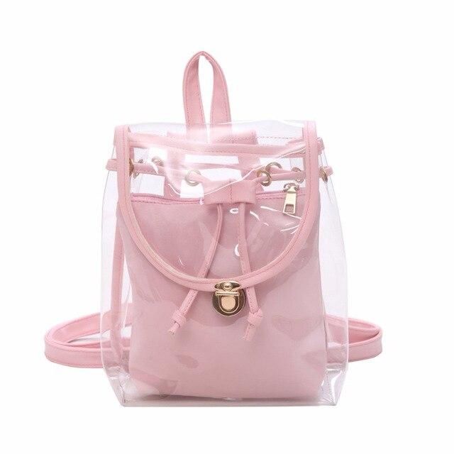 4 Colors Transparent Casual Backpack for Women - InnovatoDesign Transparent Backpack, 8 Ball Pool, Pool Bag, Clear Backpack, Clear Handbags, Ball Pool, Jelly Bag, Colorful Backpacks, Transparent Bag