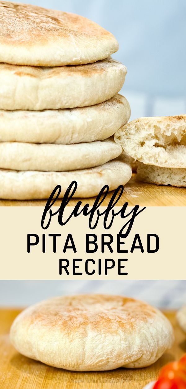 pita bread stacked on top of each other with the words happy pita bread recipe