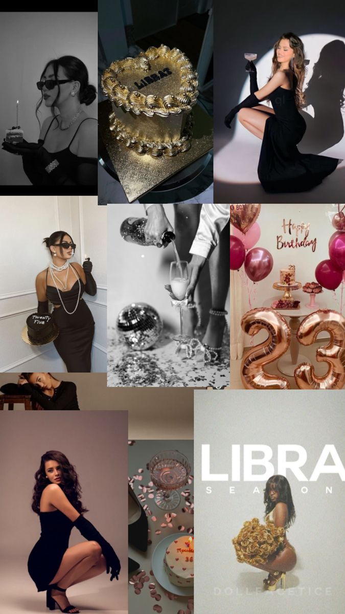 #photoshoot #party #birthday #celebration #image Capricorn Birthday Photoshoot, Birthday Mood Board, Scorpio Birthday Photoshoot, Bday Collage, Libra Photoshoot, Libra Photoshoot Ideas, Celebration Photoshoot, Photoshoot Party, Libra Birthday