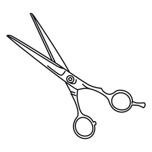 a pair of scissors is shown in this black and white drawing, which appears to be for cutting