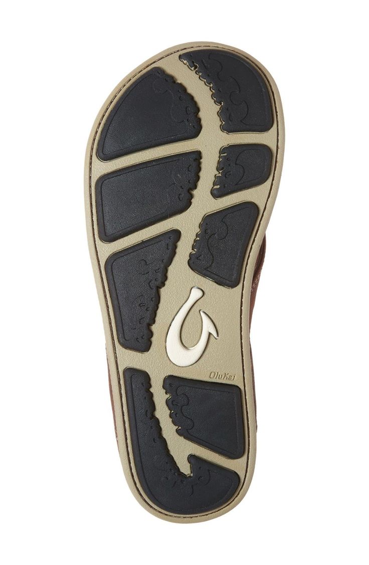 A logo-stitched footbed with an anatomical contour defines a smart flip-flop shaped from weathered leather. Leather upper/textile lining/EVA sole. By OluKai; imported. Men's Shoes. Leather Flip Flops With Arch Support For Beach, Leather Slides With Ortholite Insole For Outdoor, Leather Open Toe Flip Flops For Surfing, Leather Toe Post Flip Flops For Outdoor, Outdoor Flip Flops With Leather Footbed And Round Toe, Casual Leather Flip Flops With Single Toe Strap, Leather Slip-on Flip Flops With Ortholite Insole, Outdoor Leather Flip Flops With Textured Footbed, Comfortable Leather Flip Flops With Ortholite Insole