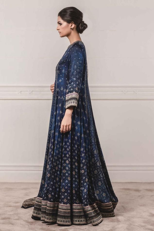 Indigo blue anarkali with placement badla work and all-over print. Comes with churidar and silk bead tassel dupatta.
Components: 3
Fabric:  Modal Satin, Sheer silk, Velvet
Neckline: Round
Sleeve Length: Three Quarter
Color: Blue
Embroidered, Printed
Bead tassels
Keyhole neck
 - Aza Fashions Unstitched Traditional Wear With Printed Motifs For Reception, Blue Lehenga With Printed Motifs For Eid, Eid Blue Lehenga With Printed Motifs, Festive Salwar Kameez With Printed Motifs For Reception, Festival Salwar Kameez With Printed Motifs For Reception, Silk Anarkali Set With Printed Motifs For Eid, Semi-stitched Blue Salwar Kameez With Printed Motifs, Chanderi Dupatta With Printed Motifs For Reception, Semi-stitched Lehenga With Printed Motifs For Eid