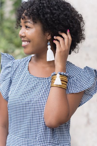 Our signature tassels are perfectly accented by our porcelain ginger jar-like bead for a twist on a classic style. Tassel earring measures 3.5" long with 14k gold-plated, nickel-free hardware. Handmade in Charleston, South Carolina. Shop our matching styles here and here! Ben Silver, Pink Clip, Tassel Earring, Balloon Shop, Party Goods, Tassel Bracelet, Blue And White Porcelain, Rainbow Dress, Tassel Jewelry