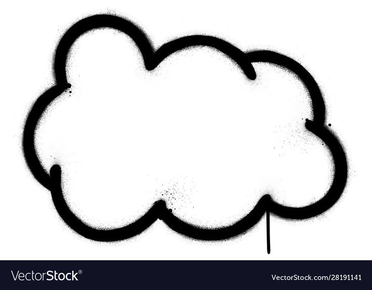 a black and white drawing of a cloud