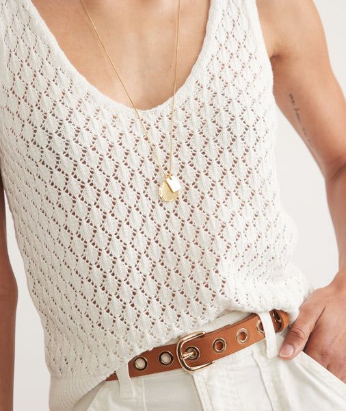 Spring Open Knit V-neck Tank Top, Spring V-neck Open Knit Tank Top, V-neck Open Knit Tank Top, Spring Vacation V-neck Sweater Vest, Chic V-neck Sweater Vest For Day Out, Versatile V-neck Knit Top For Day Out, Knit V-neck Tank Top For Day Out, Chic V-neck Pointelle Knit Tank Top, Summer V-neck Knit Top For Day Out