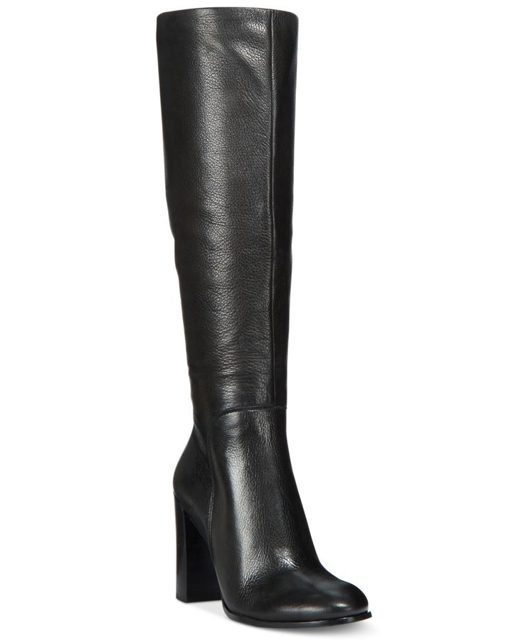 in stock Black Boots Tall, Justin Boots, Block Heel Boots, Leather Riding Boots, Tall Boots, Kenneth Cole, Dress With Boots, High Boots, Knee High Boots