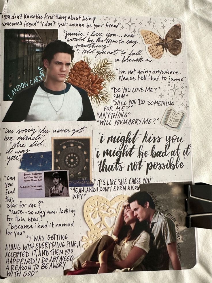 a collage with pictures and words on it, including an image of a man