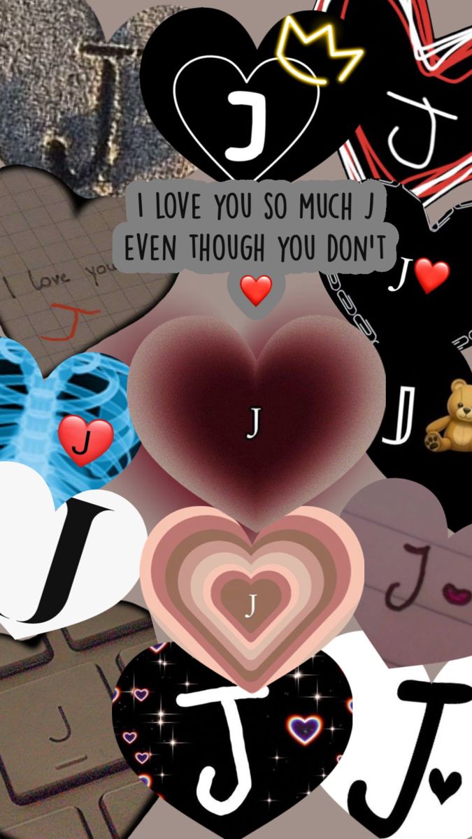 the collage has many different types of hearts and letters on it, including one that says i love you so much even though you don't