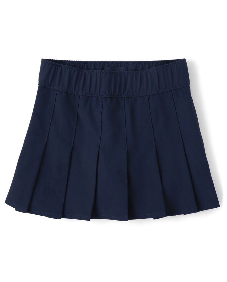 FABRICATION: 92% polyester/8% spandex body, 90% polyester/10% spandex jersey shorties, imported FIT & DESIGN: Mid rise, above-knee length CLOSURE: Pull-on elasticized waistband FEATURES: Quick drying, moisture wicking, attached shorties, allover pleats, side seam pockets. Girls Uniform Quick Dry Pleated Skort | The Children's Place Girls Uniform Quick Dry Pleated Skort | Size 16 | Blue | Polyester/Spandex Uniform Shop, Summer Clearance, Baby Pajamas, Girls Uniforms, Stretch Chinos, Childrens Place, Chino Shorts, Short Girls, Swim Shorts