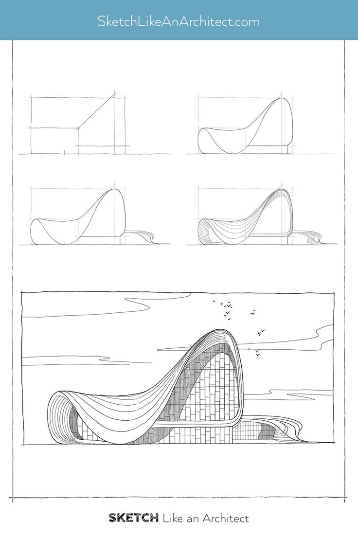 an architectural drawing with lines and shapes in the shape of boats, on top of each other