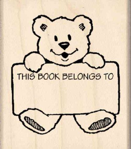 this book belongs to your name here with a teddy bear holding a sign that reads,'this book belongs to your name here '