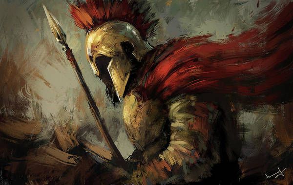 a digital painting of a roman soldier