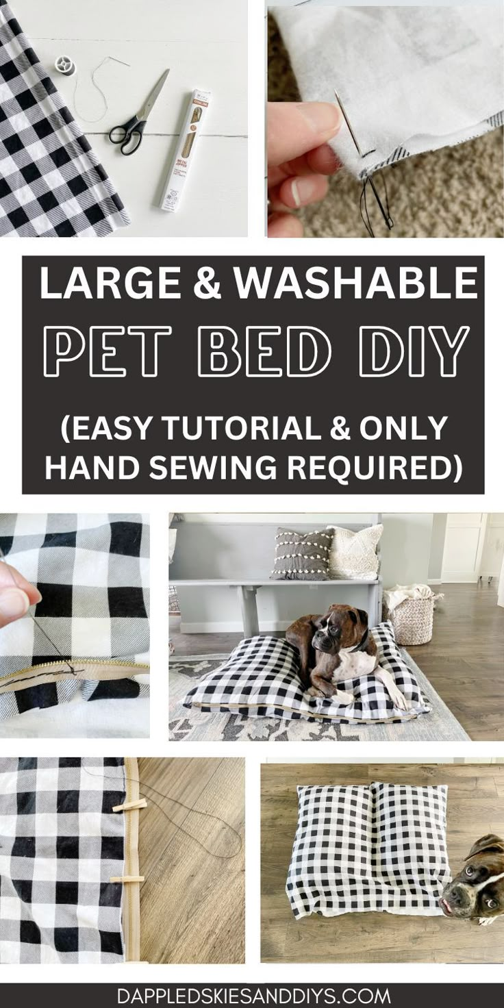 Large washable dog bed DIY using pillow inserts. Diy Dog Couch For Large Dogs, Diy Dog Bed Cushion, Diy Dog Beds For Large Dogs Easy, Homemade Dog Beds For Large Dogs Diy, Free Dog Bed Pattern, Homemade Dog Beds For Small Dogs, Diy Xl Dog Bed, Handmade Dog Toys Diy, Making A Dog Bed