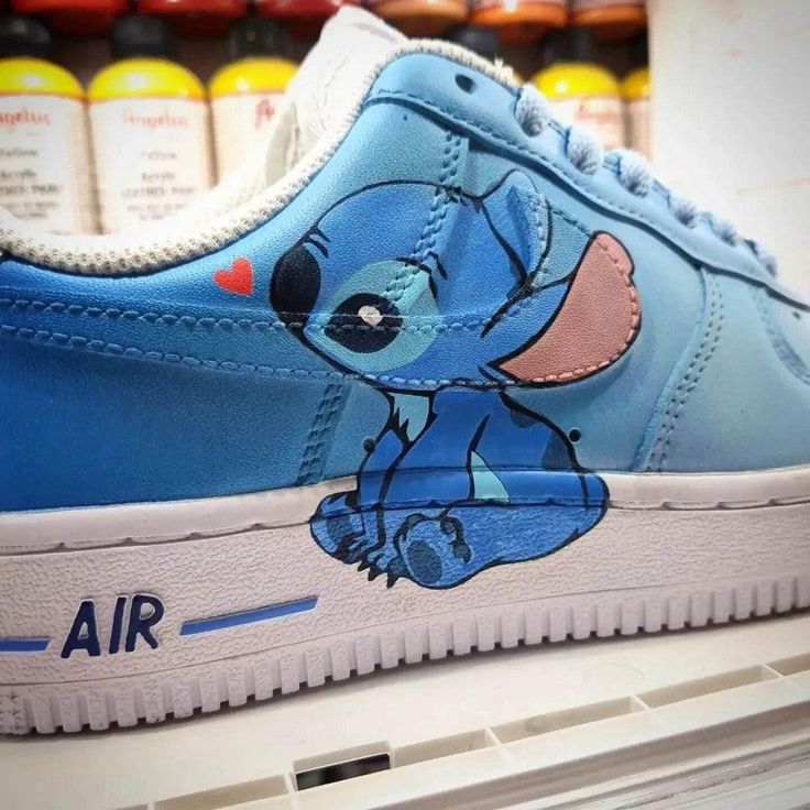 The limited-edition Stitch X Angie Custom Air Force 1 offers an edgy, personalized take on the classic silhouette. Hand-stitched details and signature branding make this modern shoe stand out from the crowd. Enjoy subtle comfort and style with the iconic Air Force 1 design. The perfect gift for friends, family, that special someone, or yourself ✨ - Exactly as shown in the pictures. - Brand New & Authentic. 💯 - Hand Painted with attention to detail. 👨‍🎨 - Waterproof and Flexible. ❤️ - Unisex model. Please refer to the Size Chart. - Free Worldwide Shipping. ✈︎ Custom Leather Sneakers, Customizable Leather Sneakers, Customizable Leather Lace-up Sneakers, Customizable Leather Sneakers With Round Toe, Customizable Leather Sporty Sneakers, Customizable Leather Low-top Sneakers, Customized Earrings, Sneaker Ideas, Shoe Artwork