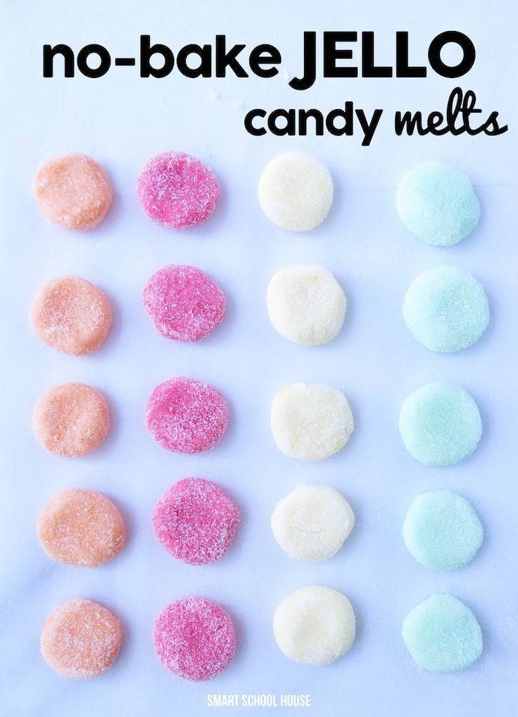 no - bake jello candy melts on a white background