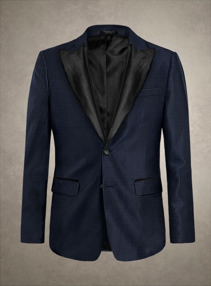 A tapestry of quiet magnificence intertwined with sumptuous detail, our Italian Luminara Tuxedo Blazer stands as a paragon of luxury. Meticulously constructed from pure polyester, this jacket showcases a luminous texture that mirrors the serene depths of the ocean. Its classic blue hue is tailored into a sleek, streamlined silhouette that whispers timeless charm while ensuring comfort at every turn. Ideal for high-profile galas or sophisticated evenings out, embrace this bespoke creation that effortlessly extends the limits of seamless style.  An elusive unique piece from our Red Carpet Collection.   Look features a 2 button tuxedo jacket with black cherry satin wide peak lapel, matching satin covered buttons, single vent and three cuff buttons.   Click 'Customize Now' to modify the look i Master Tailor, Pattern Weights, Tuxedo Blazer, Peak Lapel, Tuxedo Jacket, Black Cherry, Custom Tailoring, Classic Blue, Jacket Sale