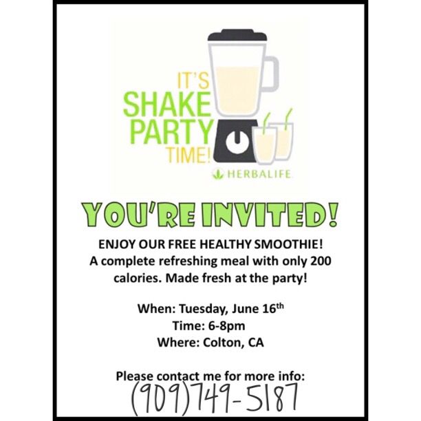 Herbalife Shake Party Invitation!!!! Herbalife Party Ideas, Herbalife Nutrition Club Flyers, Herbalife Shake Party Ideas, Herbalife Shake Party, Smoothie Party, Herbalife Pins, Herbalife Club, Herbalife Products, Herbalife Business