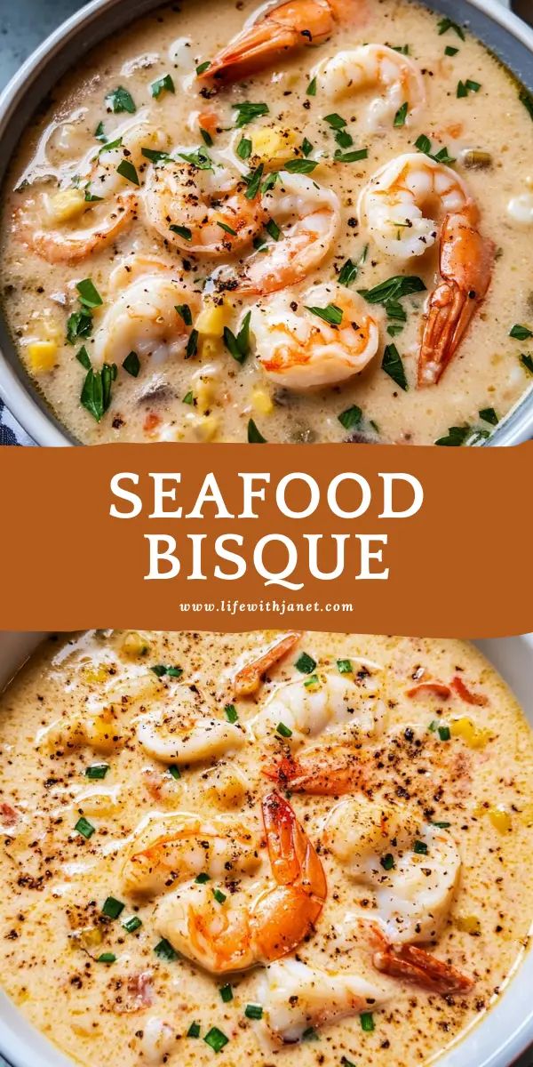 seafood bisque with shrimp, corn and parsley