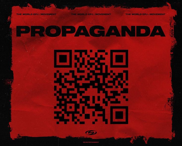 a red and black poster with the word propaganda printed on it's back side