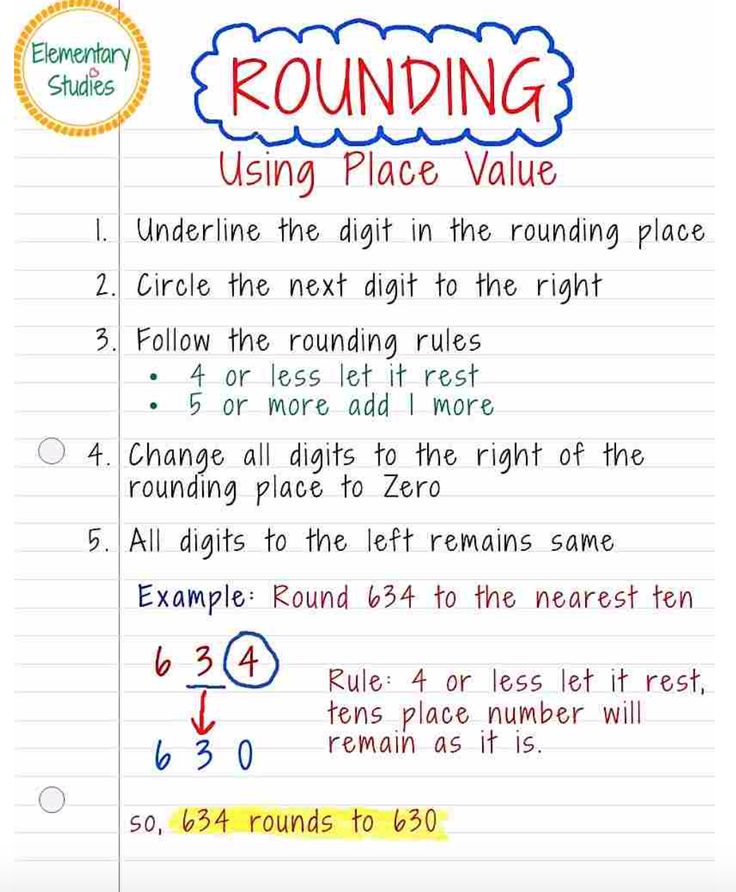 rounding using place value worksheet with numbers and symbols in the table top view