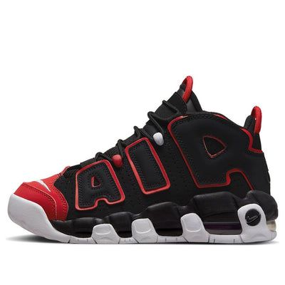 (GS) Nike Air More Uptempo 'Red Toe' FB1344-001 (SNKR/Retro/Low Top/Basketball) Nike Air More Uptempo, Nike Air More, Low Top, Nike Air, Basketball, Black And Red, Nike, Sneakers, Red