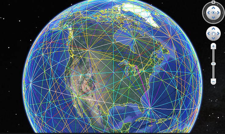 an image of the earth with lines on it