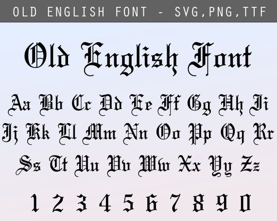 an old english font that has been changed to include the letters and numbers on it