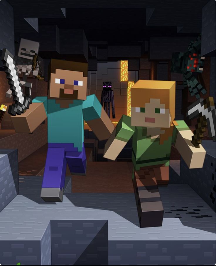 Steve And Alex Minecraft, Minecraft Steve, Minecraft Mobs, Cool Minecraft Creations, Minecraft Wallpaper, Silly Games, Cool Minecraft, Minecraft Creations, Anime Dragon Ball