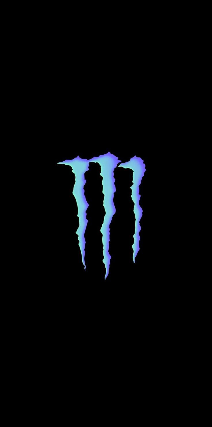 the monster logo is blue and black