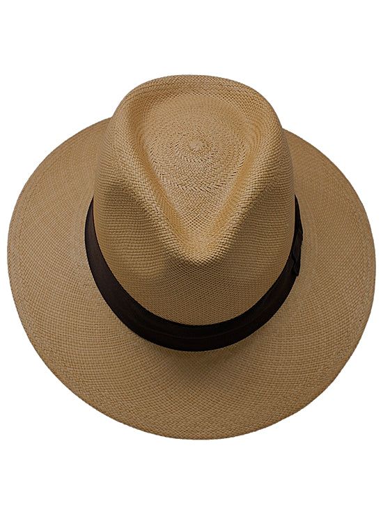 Brand: Gamboa Color: Light brown Material: Toquilla Straw Brim: 7.5 cm. (3")Grade: 5 - 6 (Fine) learn more Sweatband: Cotton Twill, 3 cm. (1.18") Crown: 11 cm. (4.3") Ribbon: Brown Description: A comfortable hat, handmade in Cuenca, the worldwide famous Panama Hat town in Ecuador. Classic Brown Sun Hat For Travel, Brown Flat Bill Fedora For Vacation, Brown Flat Bill Straw Hat For Vacation, Classic Brown Flat Bill Straw Hat, Brown Flat Bill Panama Hat For Beach, Brown Flat Bill Panama Hat For The Beach, Fitted Brown Panama Hat For Travel, Classic Brown Flat Bill Sun Hat, Brown Flat Bill Classic Sun Hat