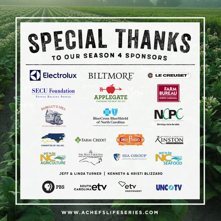 a poster with the words special thanks to our season 4 sponsors in front of a field