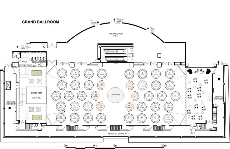 the floor plan for an event venue with tables and chairs, seating areas, and lighting