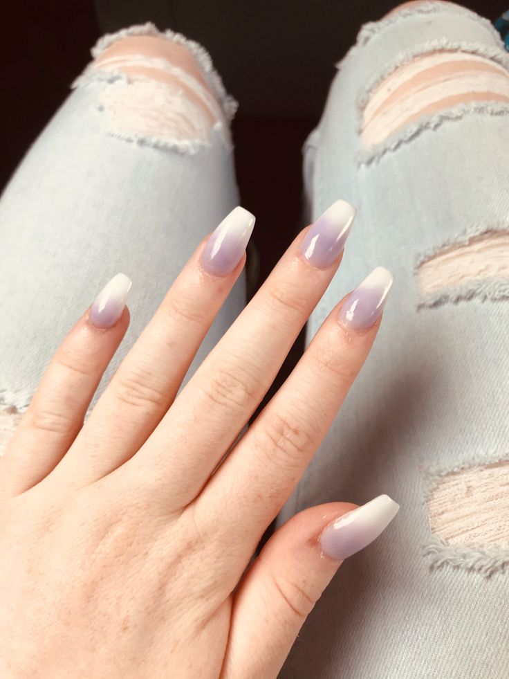 White Fade Nails, Fade Nails, Faded Nails, Ombré Nails, Ombre Acrylic Nails, White Acrylic, White Acrylics, Ombre Nails, White Nails