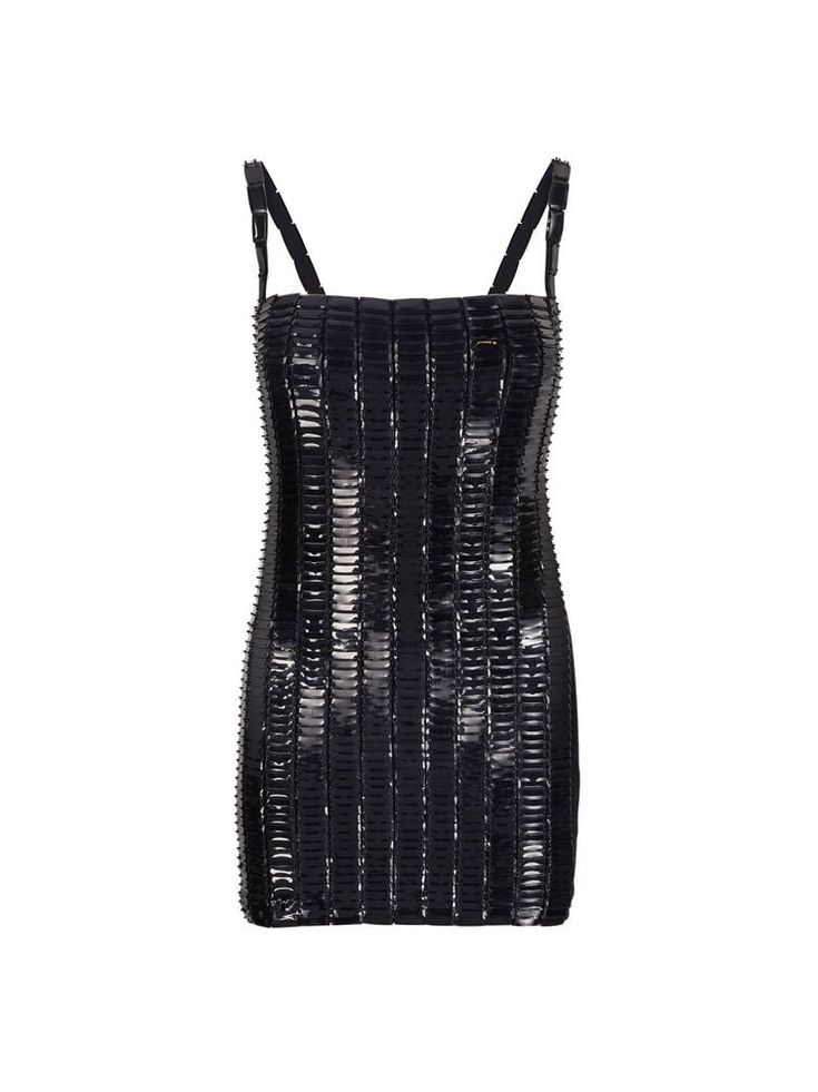 THE ATTICO ''Rue'' black mini dress Black Mini Sequin Evening Dress, Black Embellished Backless Mini Dress, Black Sequin Mini Dress For Evening, Black Embellished Mini Sequin Dress, Black Sequined Bodycon Evening Dress, Giorgia Tordini, Gilda Ambrosio, Italy Style, The Attico