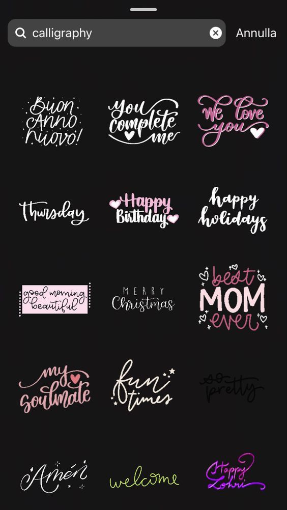 some type of calligraphy that is in different colors and font styles on a black background