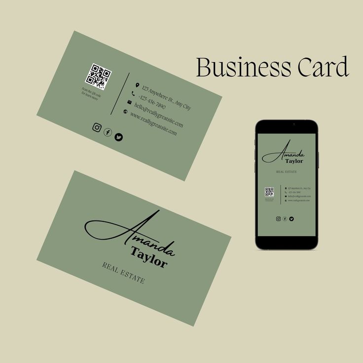 the business card is designed to look like it has been placed on top of an iphone