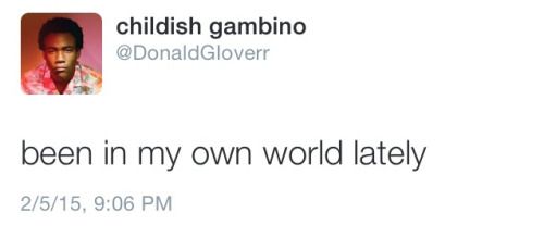 a tweet with the caption being happy is my goal for children gambino