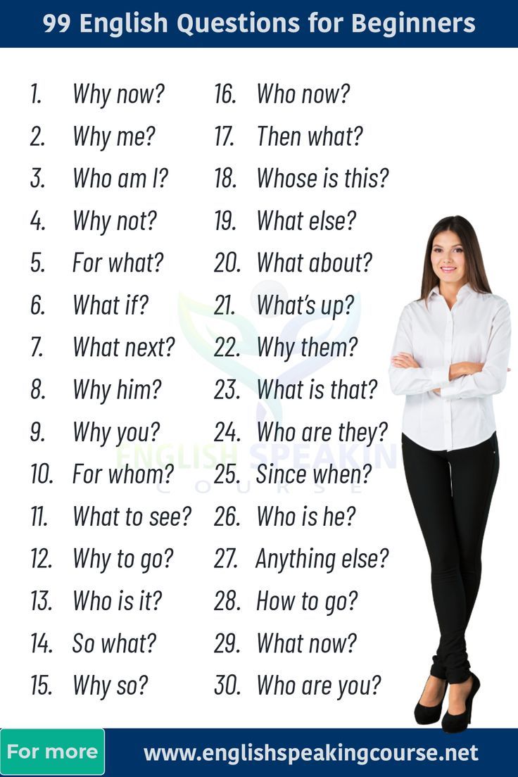 a woman standing with her arms crossed and the words english questions for beginners