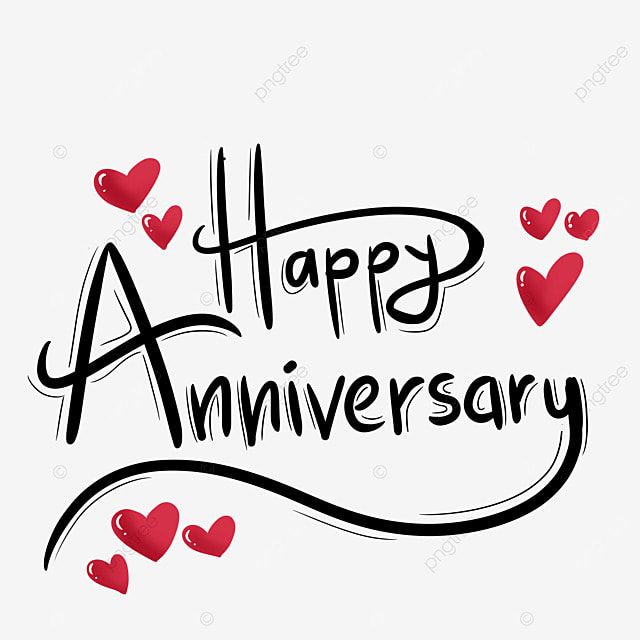 happy anniversary card with hearts on white background