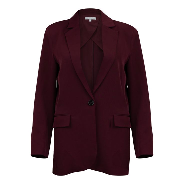 Welcome comfort and style into your wardrobe with this maroon full-length blazer. Crafted from a soft, breathable fabric, this blazer features two pockets for convenience and a flattering silhouette. Elevate any look with this timeless must-have! - Brand: Fun2Fun Burgundy Single Breasted Outerwear For Work, Burgundy Blazer For Workwear In Fall, Burgundy Notch Lapel Blazer For Office, Notch Lapel Burgundy Blazer For Office, Chic Burgundy Blazer For Workwear, Fall Office Burgundy Blazer, Fall Burgundy Office Blazer, Burgundy Notch Lapel Blazer For Business Casual, Burgundy Fall Office Blazer