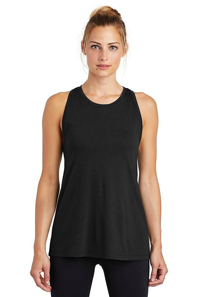 Sport-Tek ® Ladies PosiCharge ® Tri-Blend Wicking Tank. LST402 - BLACK TRIAD SOLID - L | Sport-Tek Women's PosiCharge Tri-Blend Wicking Tank Top in Black Triad Solid Size Large | Triblend Work Wear Women, T-shirts & Tank Tops, Woven Dress, Sports Top, Racerback Tank Top, Black Tank Tops, Racerback Tank, Athletic Tank Tops, Tank Tops Women