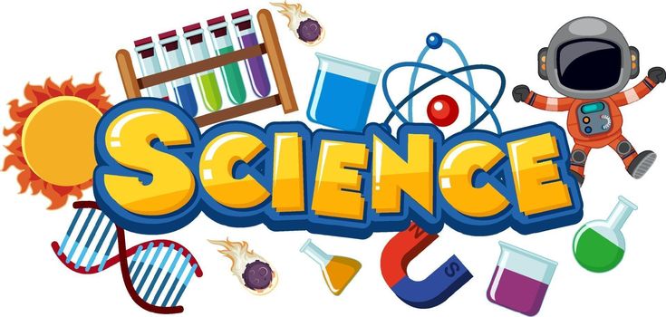 the word science surrounded by various objects