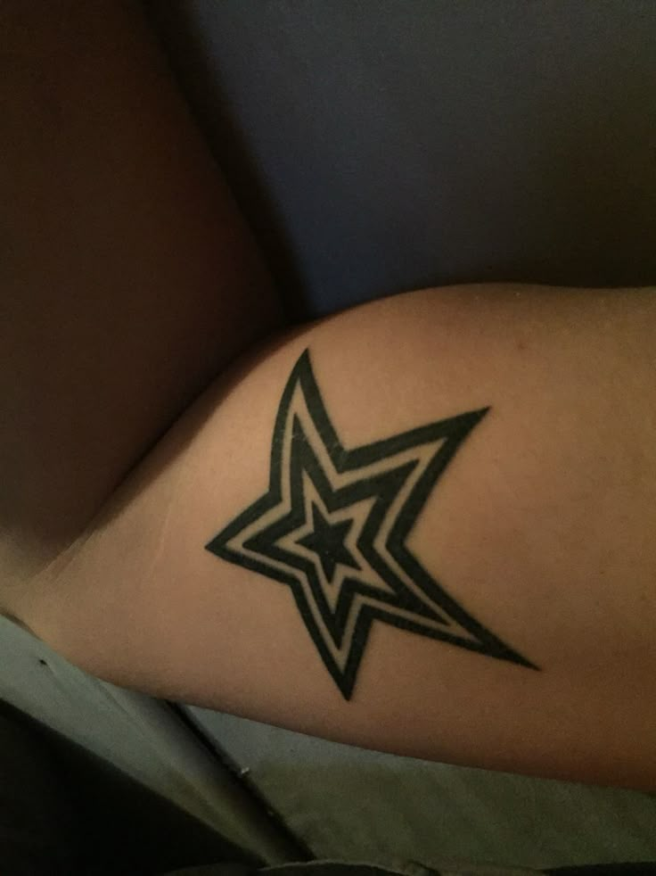 a person with a star tattoo on their arm