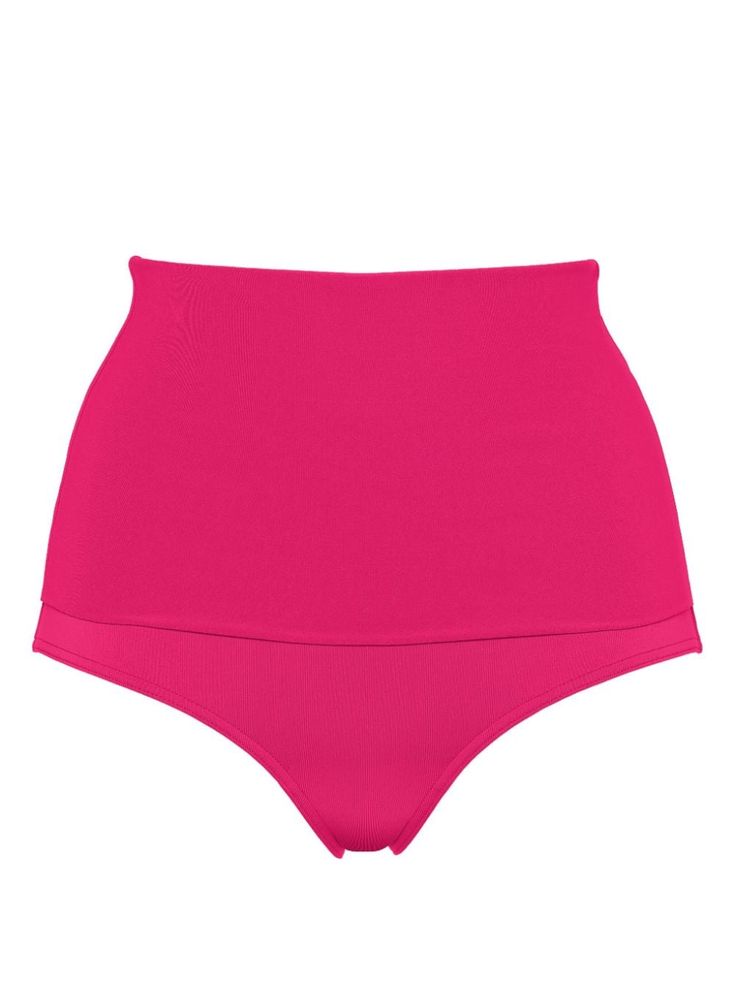 fuchsia pink stretch-design high-waisted pull-on style Be mindful to try on swimwear over your own garments. Yoko London, Be Mindful, Versace Outfit, City Dress, Summer Beach Wear, Fuchsia Pink, Ballet Flat Shoes, Ski Wear, Lady Dior