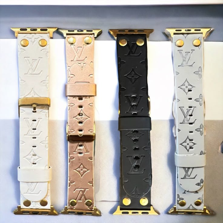 This stunning band is carefully handcrafted using 100% vegan leather for a sustainable and stylish accessory. Available in two sizes - 38/40/41 MM and 42/44/45 MM - this band allows you to showcase your unique personality. While drawing inspiration from the classic fashion of Louis Vuitton, please note that this is not an official product of the brand and we have no affiliation with them. Louis Vuitton Watch Band, Louis Vuitton Apple Watch Band, Designer Sneakers Women, Watch Bands Leather, Apple Watch Bands Fashion, Brushed Gold Hardware, Band Nails, Leather Apple Watch Band, Apple Band